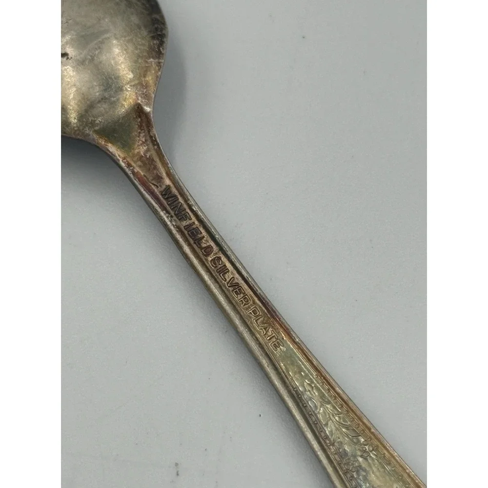Vintage Wm A Rogers Silverplate 4.5" Spoons Lot of 9 Ornate Flatware - Picture 7 of 9